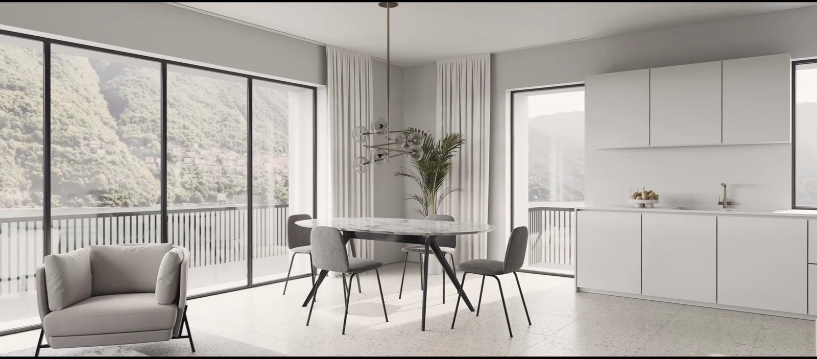 Lake Como Interior Film — Ein ruhiger Architekturfilm über Tageslicht, Materialdisziplin und eine kontinuierliche Kamerafahrt durch ein Interieur am Comer See.